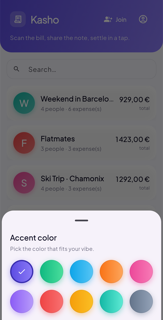 Accent color themes